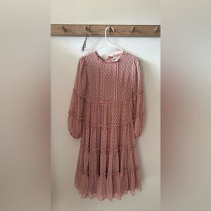 Dainty Jewells Blush Textured Tiered Dress